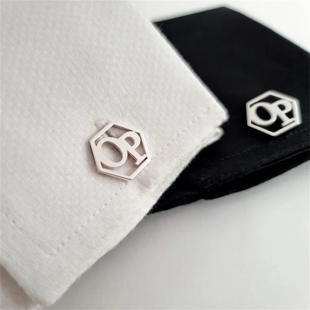 Monogram Initial Hexagon Cufflinks