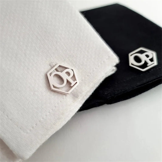 Monogram Initial Hexagon Cufflinks - Personalisr Au