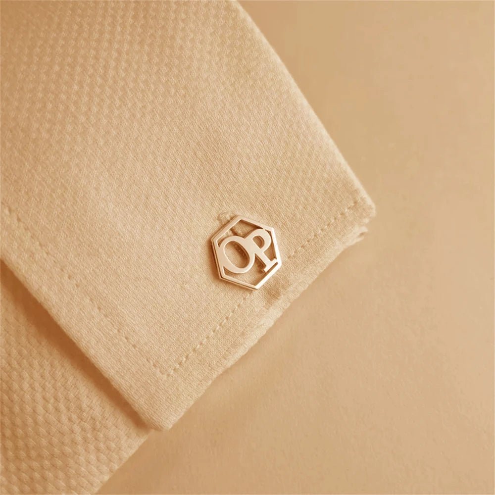 Monogram Initial Hexagon Cufflinks - Personalisr Au