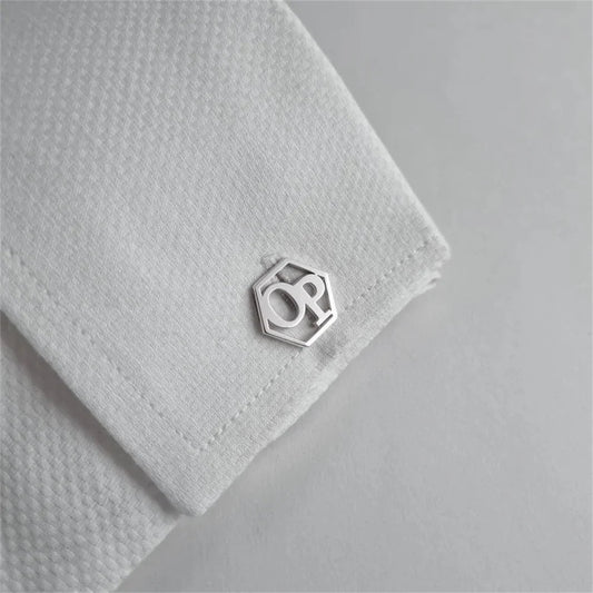 Monogram Initial Hexagon Cufflinks - Personalisr Au
