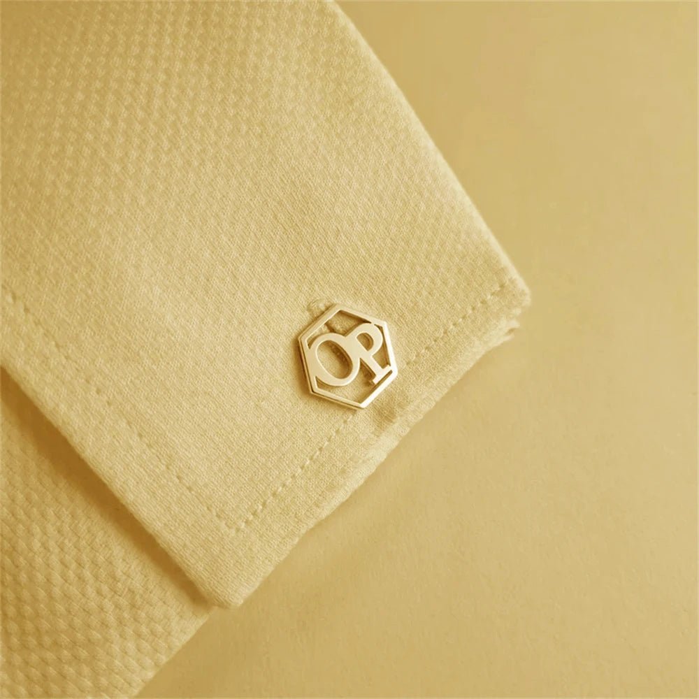 Monogram Initial Hexagon Cufflinks - Personalisr Au