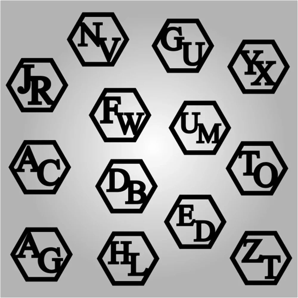 Monogram Initial Hexagon Cufflinks - Personalisr Au