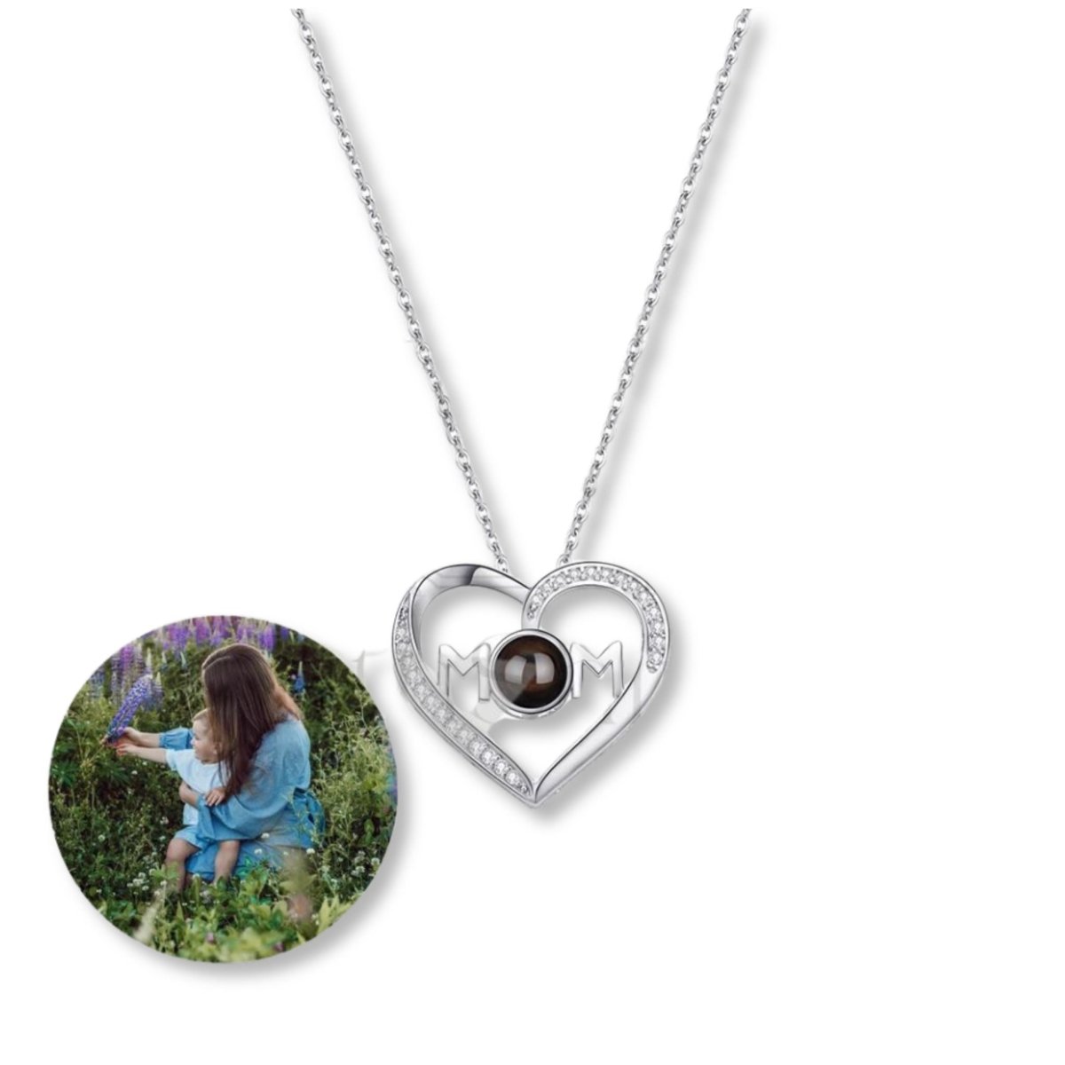 Custom Photo Projection Heart Pendants for Mums - ,Photo Necklaces Personalisr Au