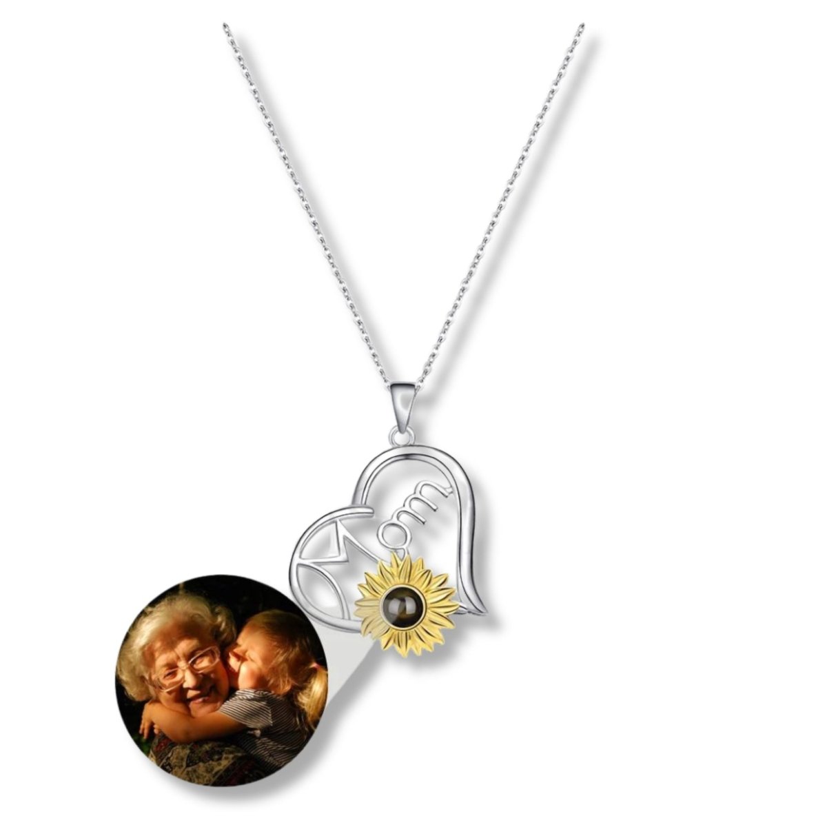 Mums Eternal Embrace - Custom Photo Projection Heart Pendants - Personalisr Au