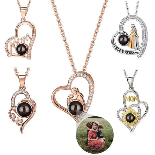 Custom Photo Projection Heart Pendants for Mums - ,Photo Necklaces Personalisr Au