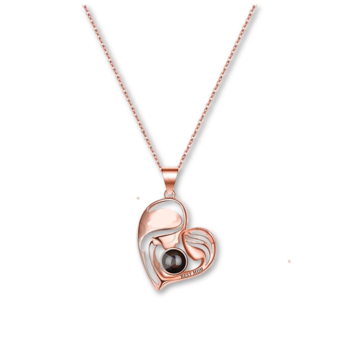 Mums Eternal Embrace - Custom Photo Projection Heart Pendants - Personalisr Au