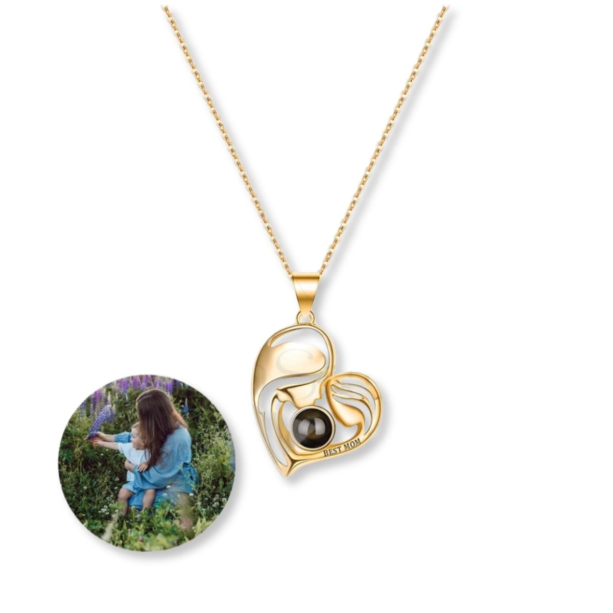 Custom Photo Projection Heart Pendants for Mums - ,Photo Necklaces Personalisr Au