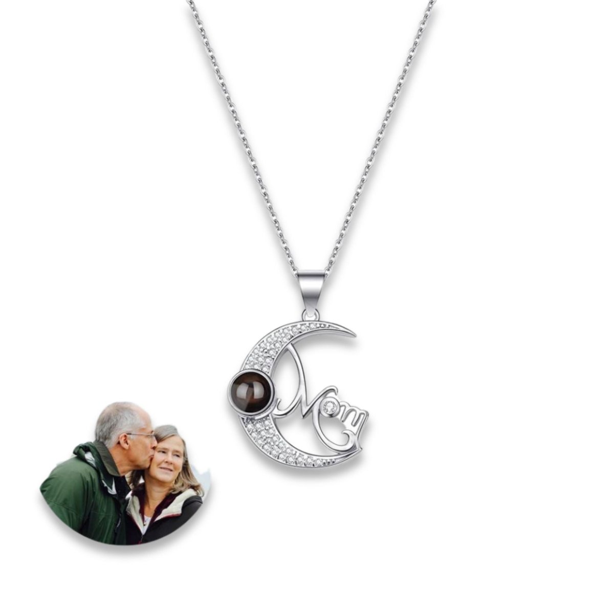 Mums Eternal Embrace - Custom Photo Projection Heart Pendants - Personalisr Au