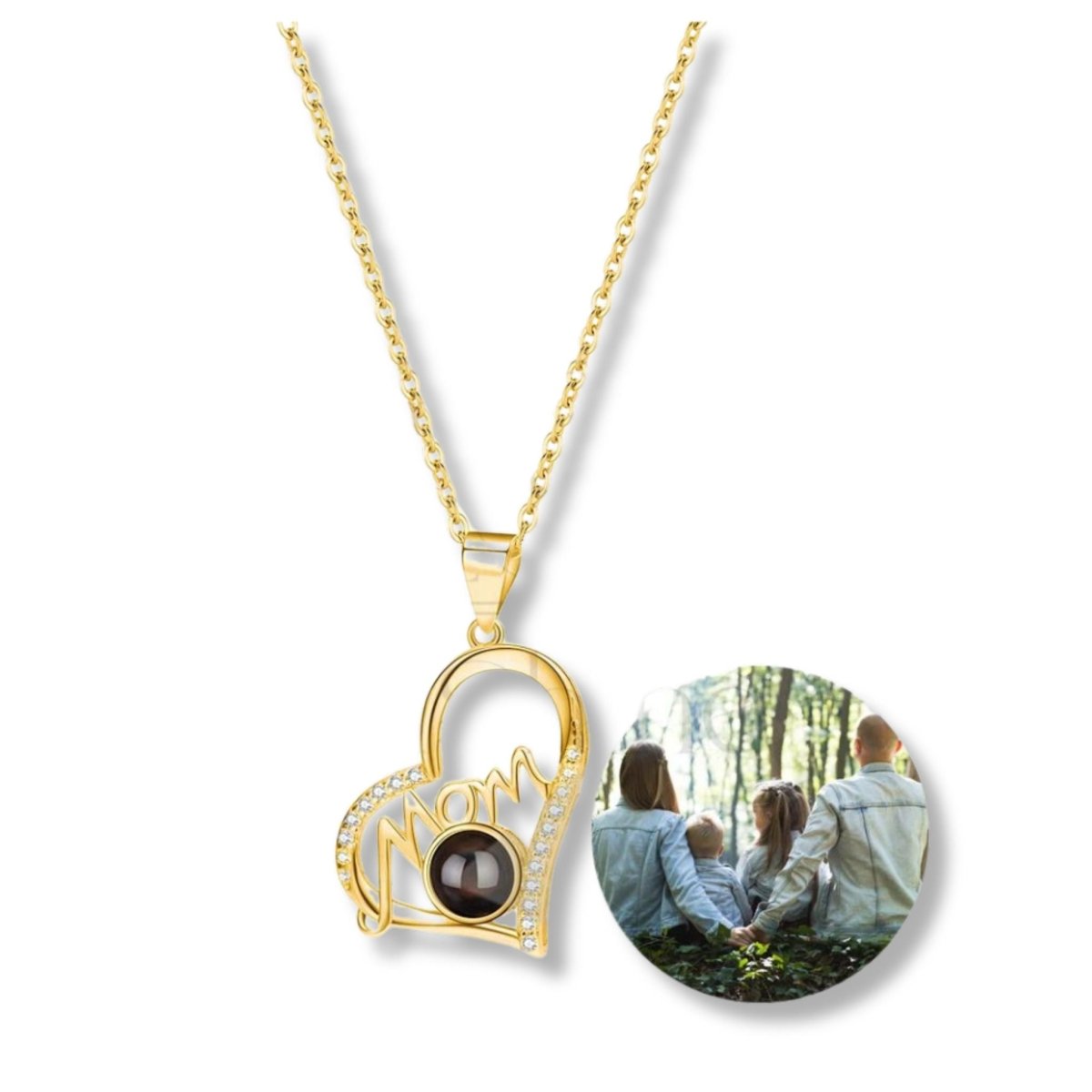 Custom Photo Projection Heart Pendants for Mums - ,Photo Necklaces Personalisr Au