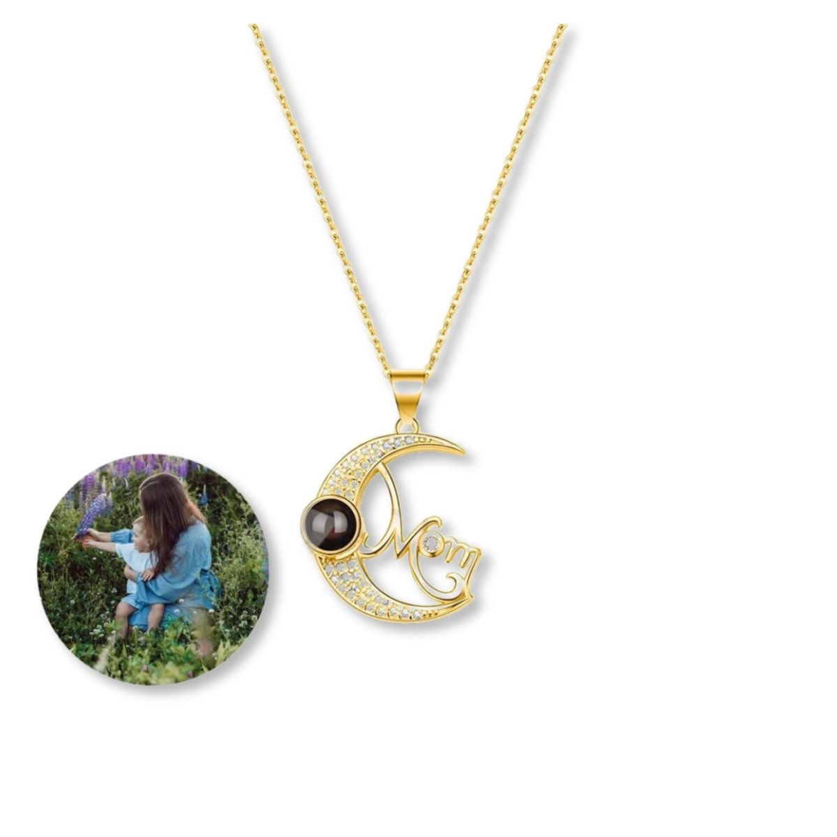 Mums Eternal Embrace - Custom Photo Projection Heart Pendants - Personalisr Au