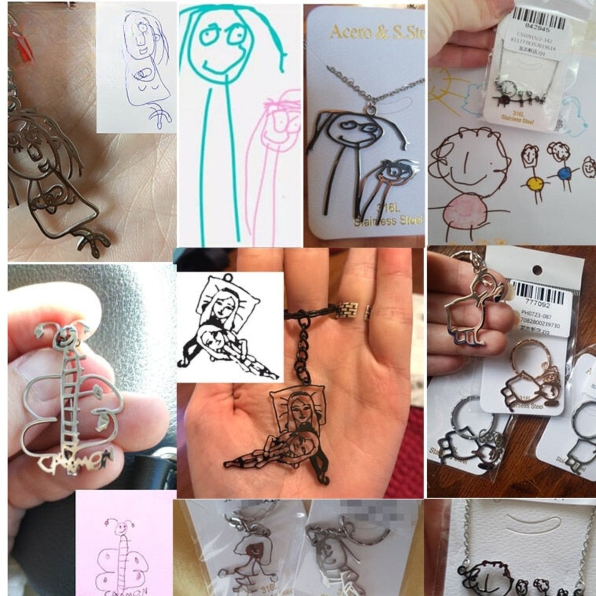 My Little Picasso Kids Custom Art NecklaceNecklaces