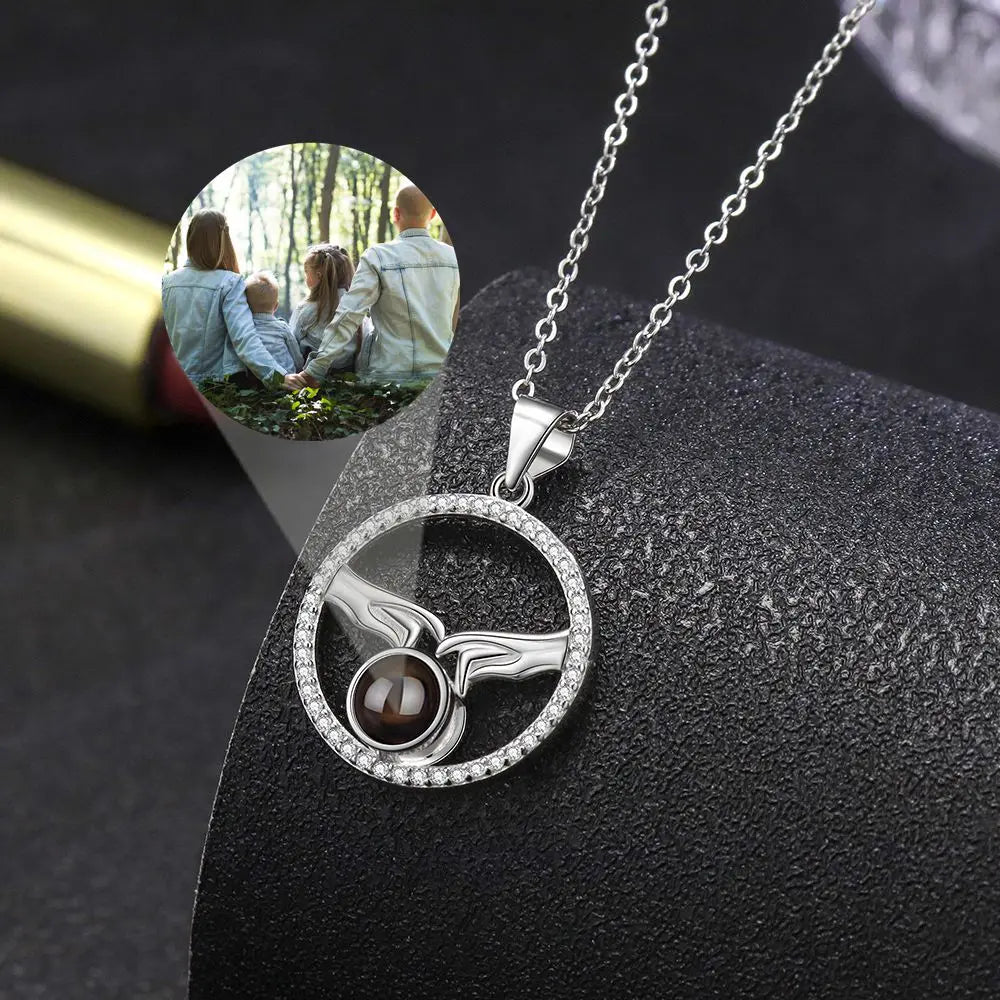 Personalised 925 Sterling Silver Photo Projection Necklaces - Photo Necklaces Personalisr Au