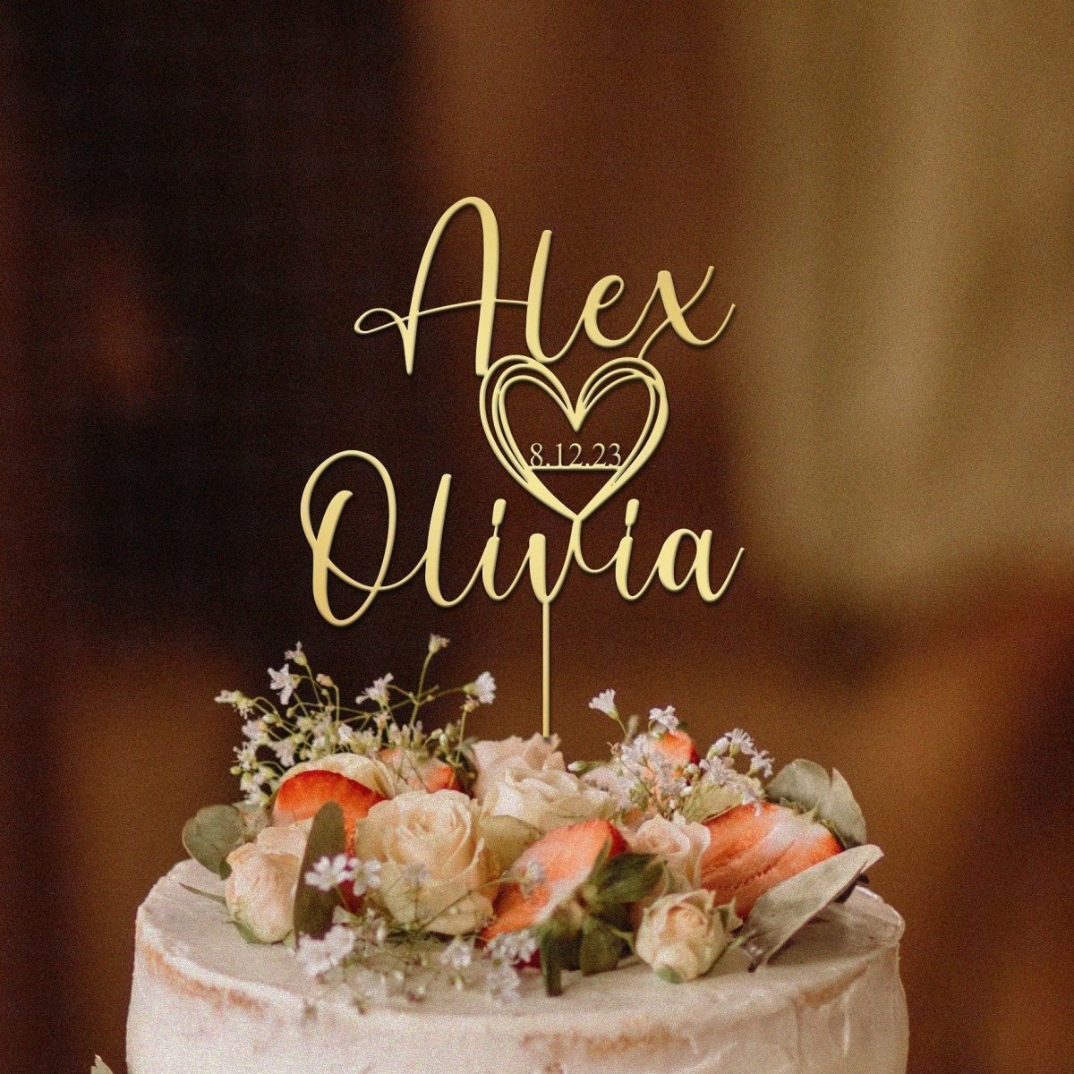 Personalised Acrylic Wedding Cake Topper - cake topper Personalisr Au