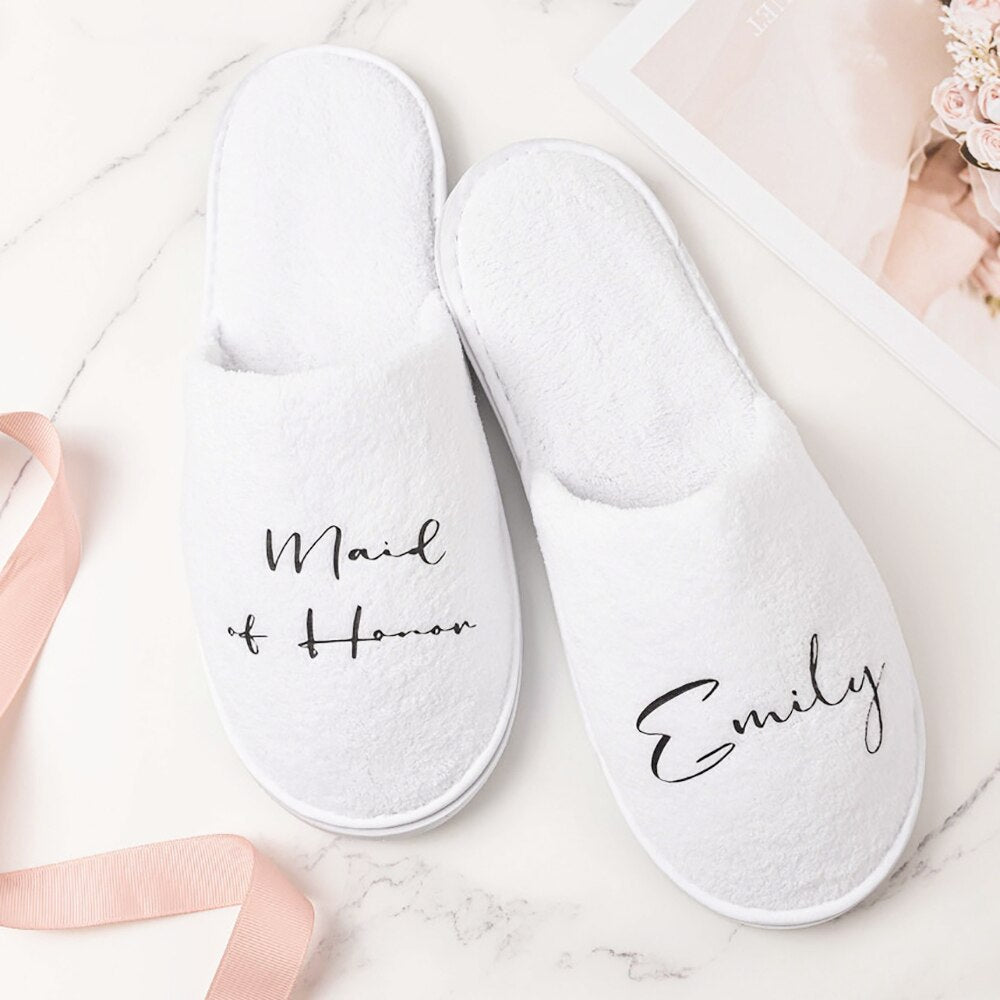 Personalised Bridal Party Slippers - Slippers Personalisr Au