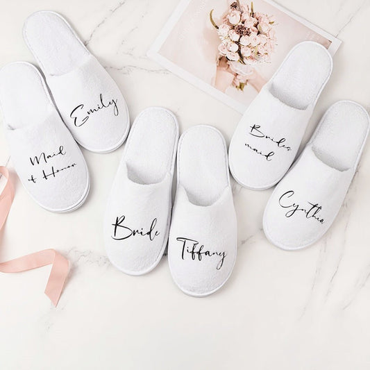 Personalised Bridal Party Slippers - Slippers Personalisr Au