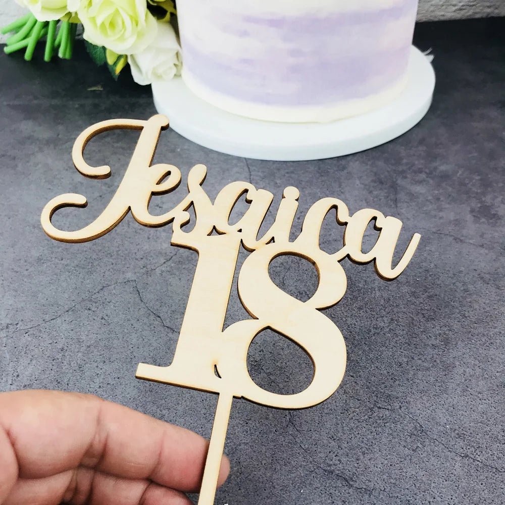 Personalised Name and Age Cake Topper Australia