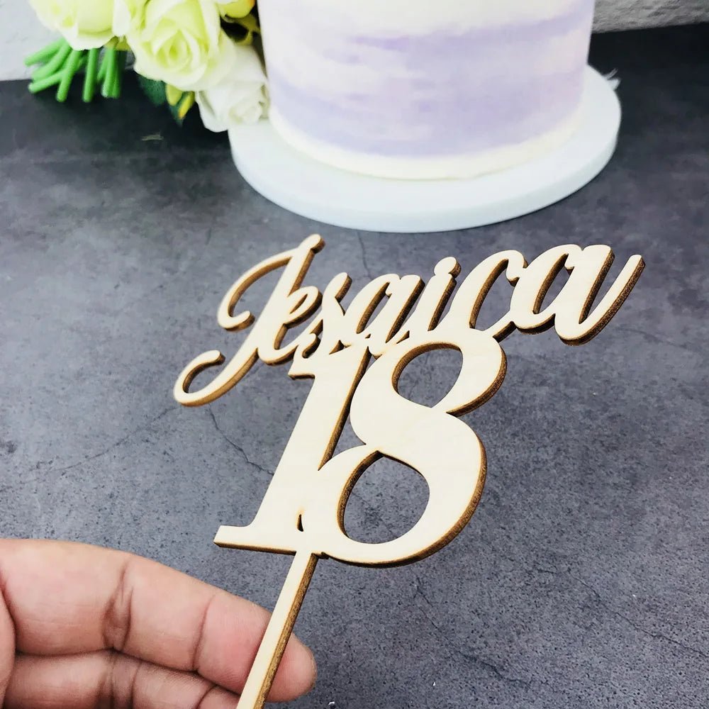 Personalised Name and Age Cake Topper Australia