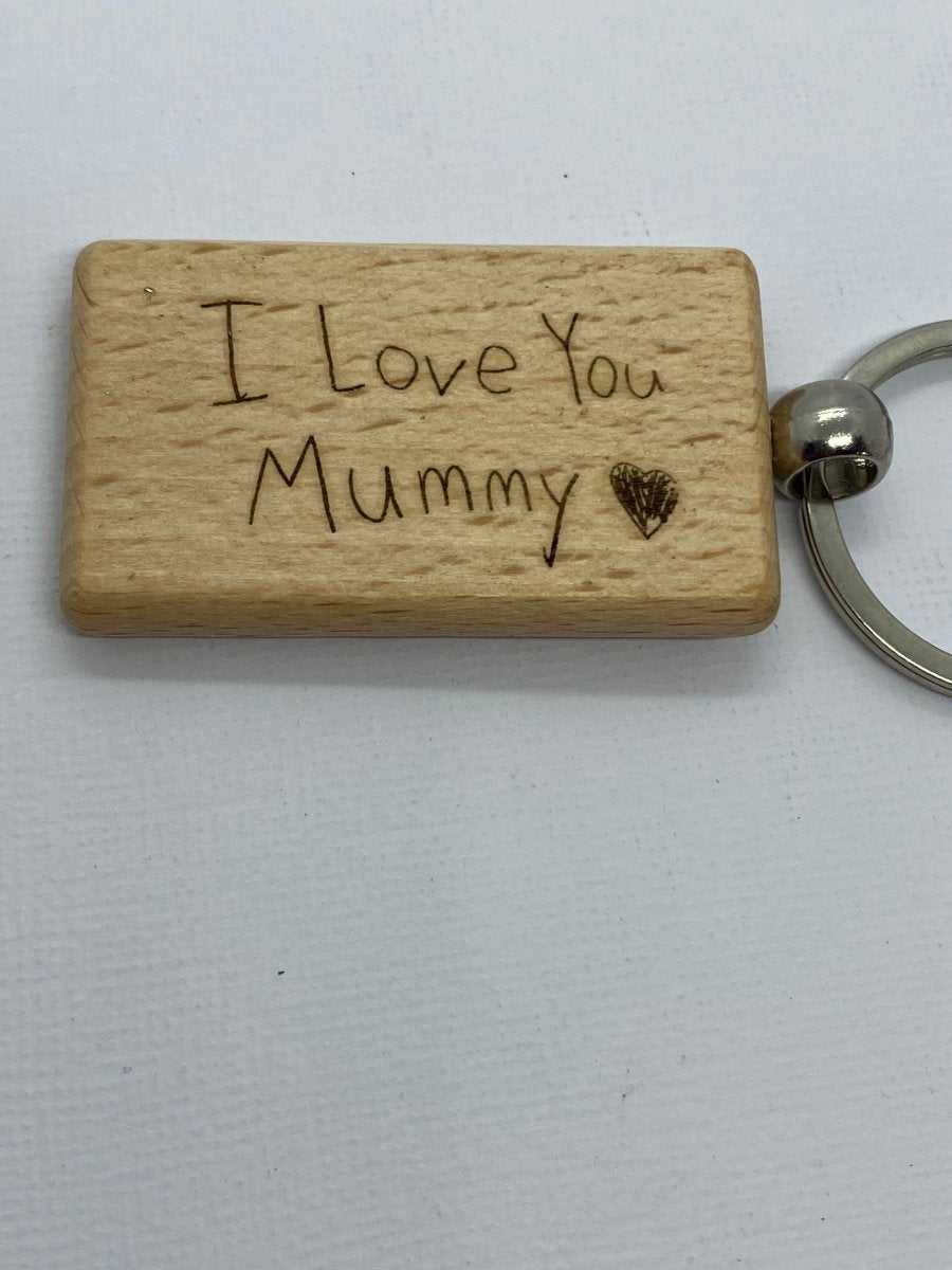 Personalised Children’s Drawing Wooden Keychain - Key Chains - Personalisr Au