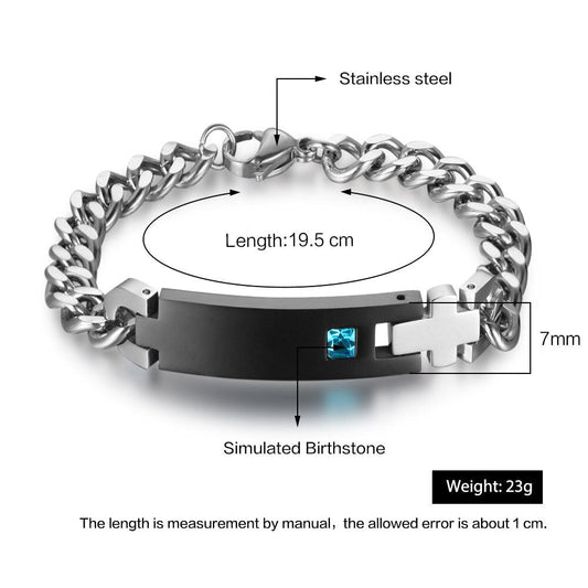 Personalised Couples Bracelets with Birthsone - 0 Personalisr Au