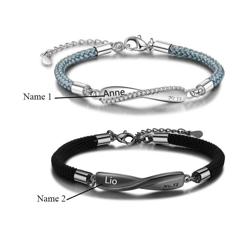 Personalised Couples Matching Bracelets - The Best Couple's Jewelry for Romantic Gift,New Arrival,Engraved Bracelets Personalisr Au