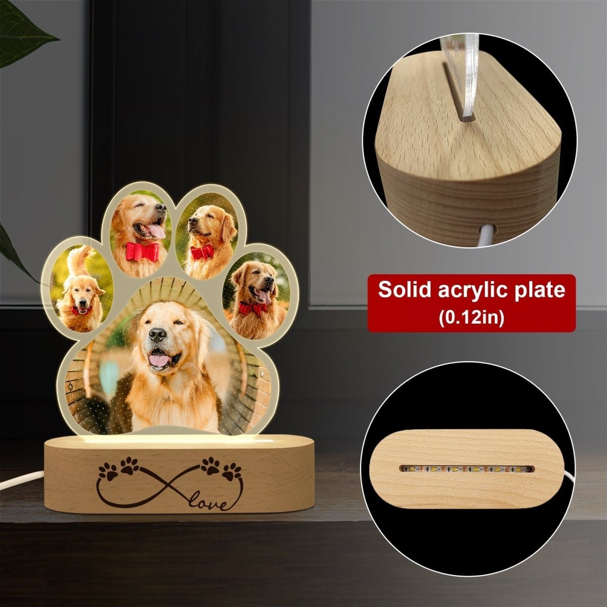 Personalised Custom Pet Photo LED Night Lightled custom light