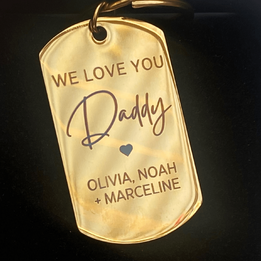 Personalised Dad Keychain Gift Set with Custom Photo Tag - Key Chains Personalisr Au