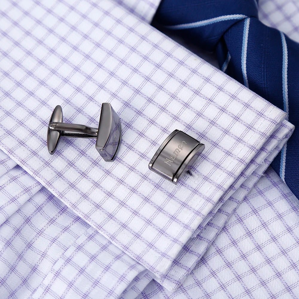 Personalised Engraved Black Cufflinks - Cufflinks Personalisr Au