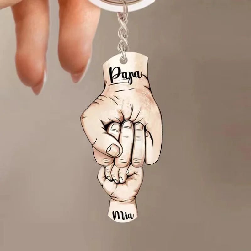 Personalised Family Names Fist Bump Keyring - Key Chains Personalisr Au