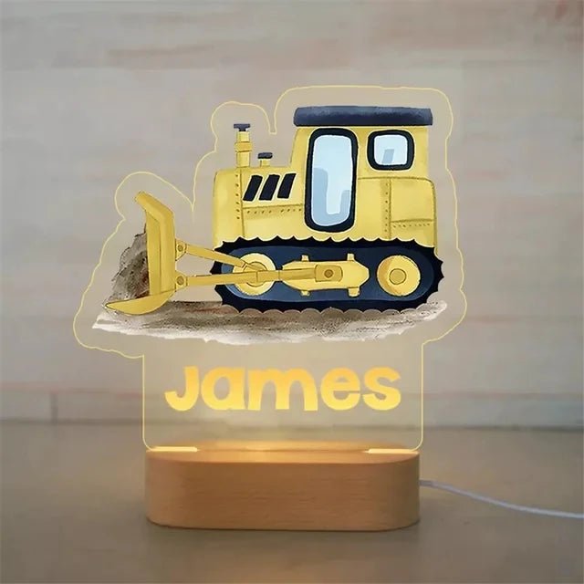 Personalised Kids Name Night Lights - Trucks - nightlight Personalisr Au