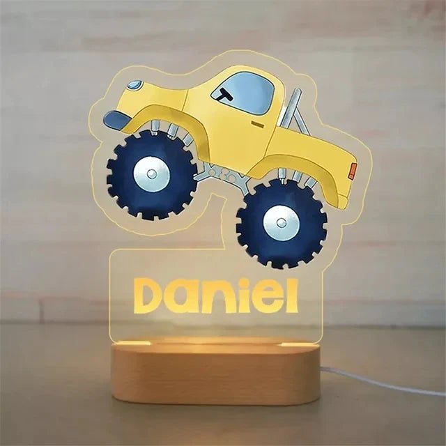 Personalised Kids Name Night Lights - Trucks - nightlight Personalisr Au