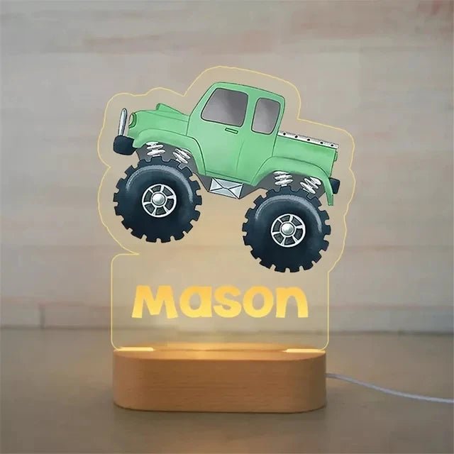 Personalised Kids Name Night Lights - Trucks - nightlight Personalisr Au