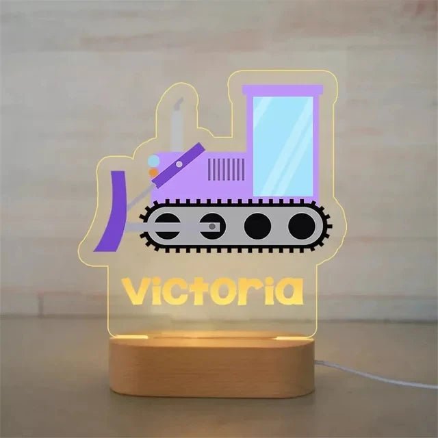 Personalised Kids Name Night Lights - Trucks - nightlight Personalisr Au