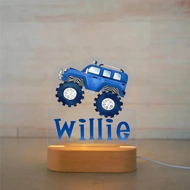Personalised Kids Name Night Lights - Trucks - nightlight Personalisr Au