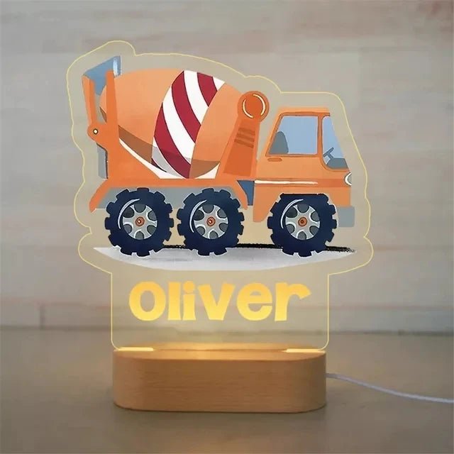 Personalised Kids Name Night Lights - Trucks - nightlight Personalisr Au