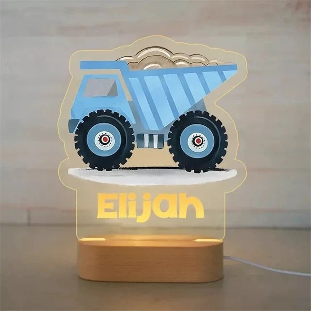 Personalised Kids Name Night Lights - Trucks - nightlight Personalisr Au