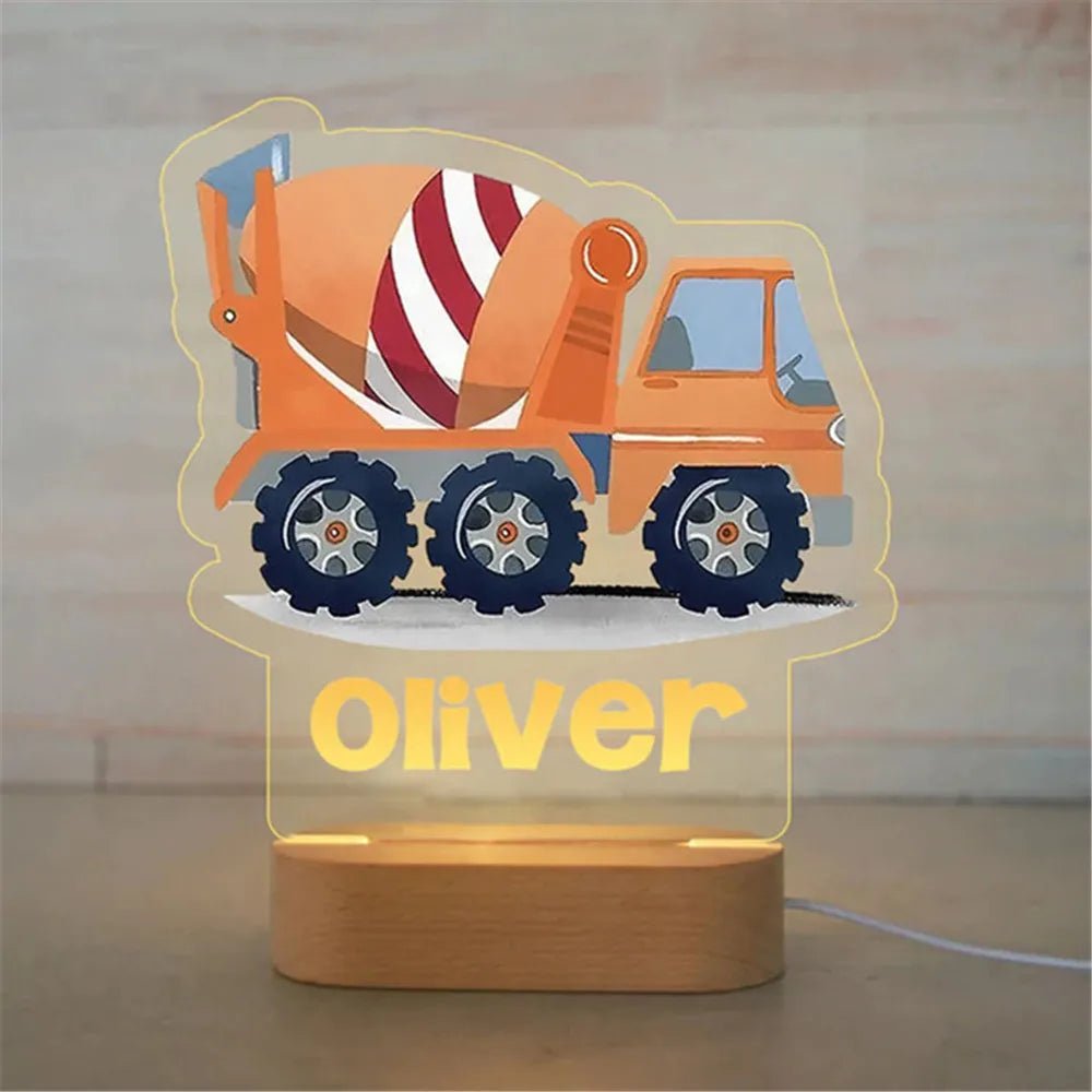 Personalised Kids Name Night Lights - Trucks - nightlight Personalisr Au