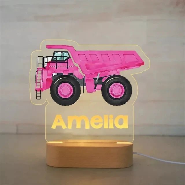 Personalised Kids Name Night Lights - Trucks - nightlight Personalisr Au