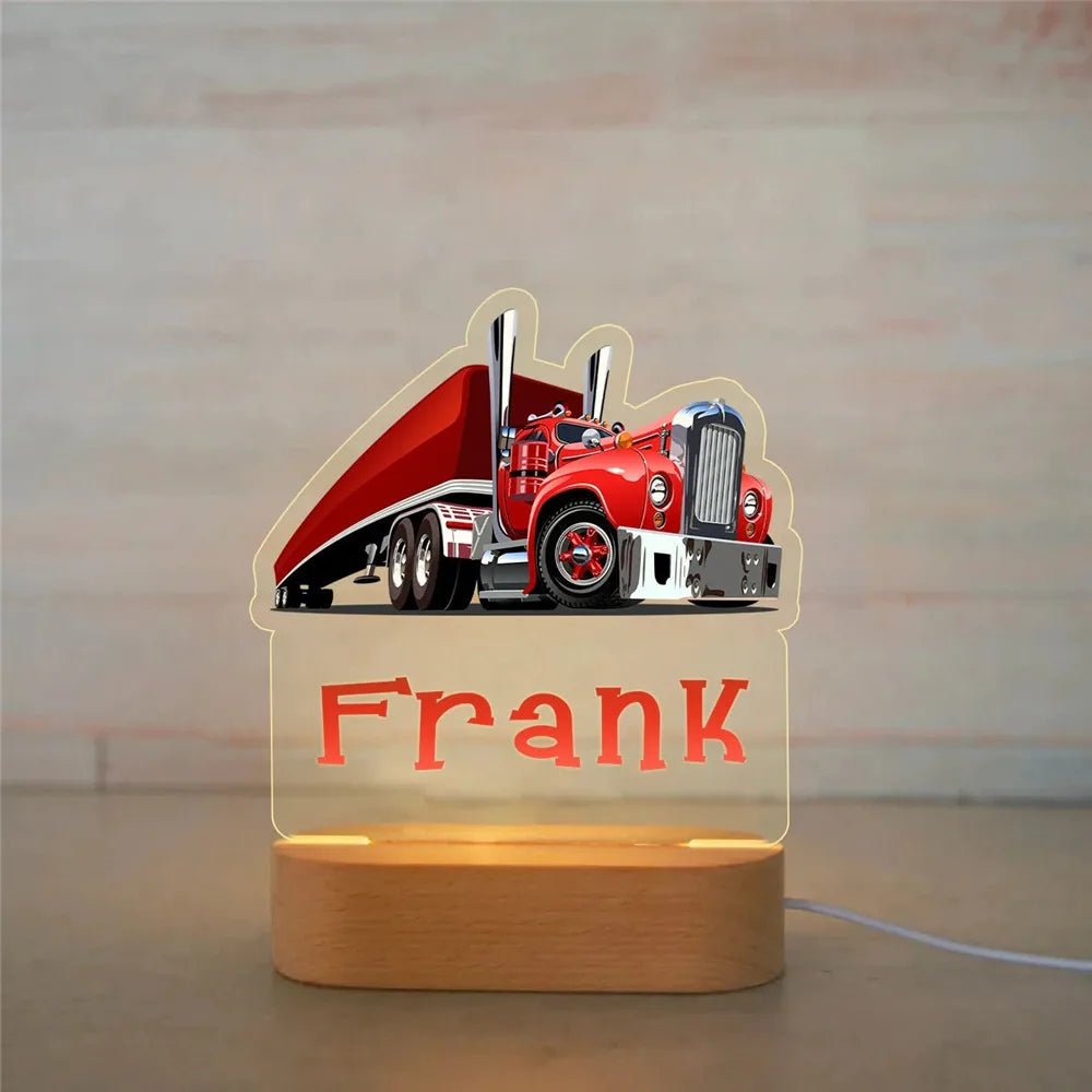 Personalised Kids Name Night Lights - Trucksnightlight