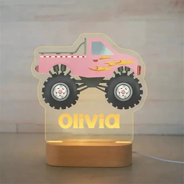 Personalised Kids Name Night Lights - Trucks - nightlight Personalisr Au