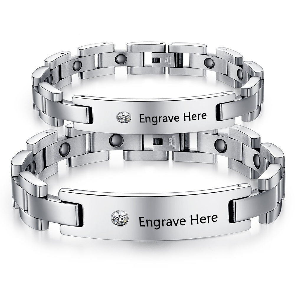 Personalised Matching Couples ID Bracelets0
