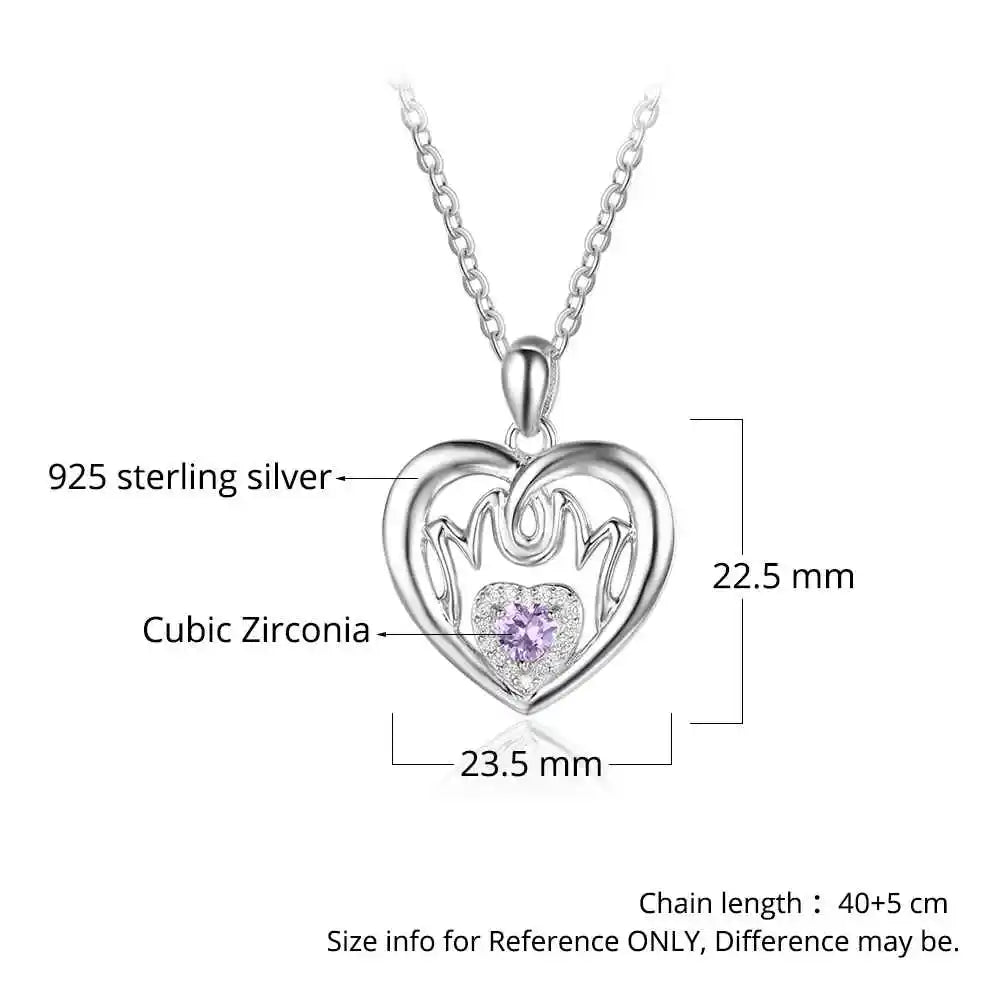Personalised Mothers Embrace Birthstone Pendant. - Necklace Personalisr Au