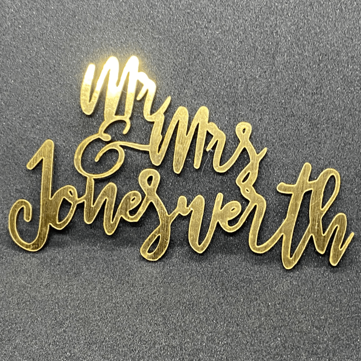 Personalised Mr & Mrs Wedding Cake Topper - cake topper Personalisr Au
