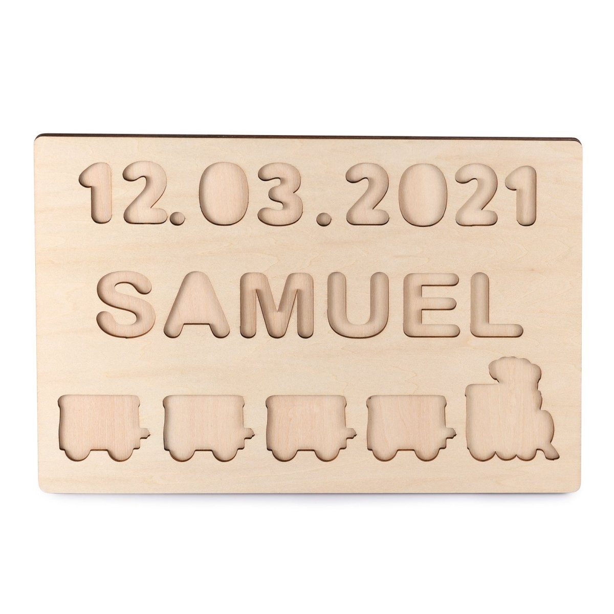 Personalised Name and Birthdate Wooden Train PuzzlePuzzle
