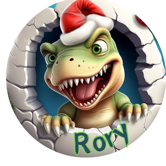 Custom Name Dinosaur Christmas Ornament Dino3
