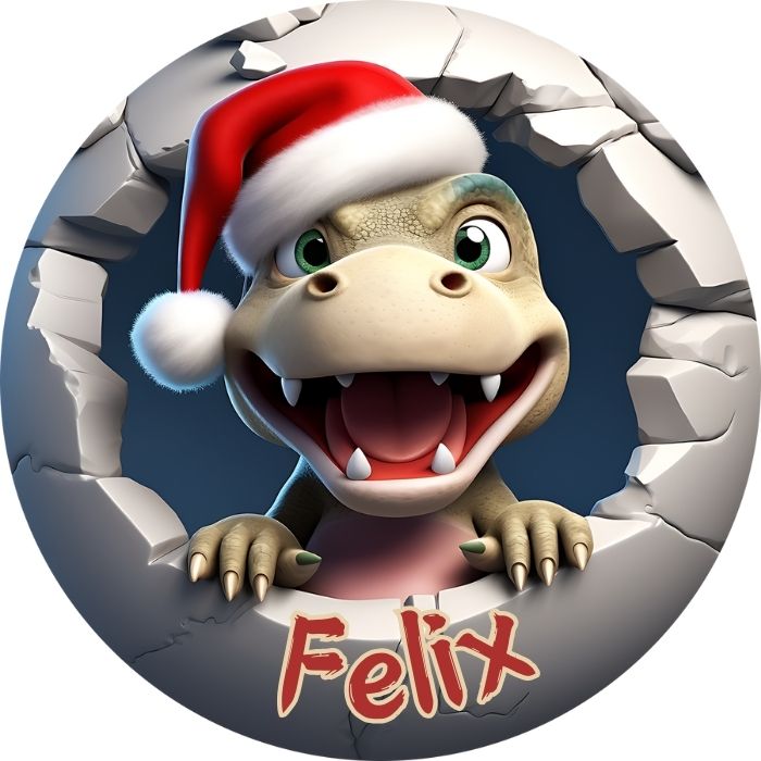 Custom Name Dinosaur Christmas Ornament Dino4