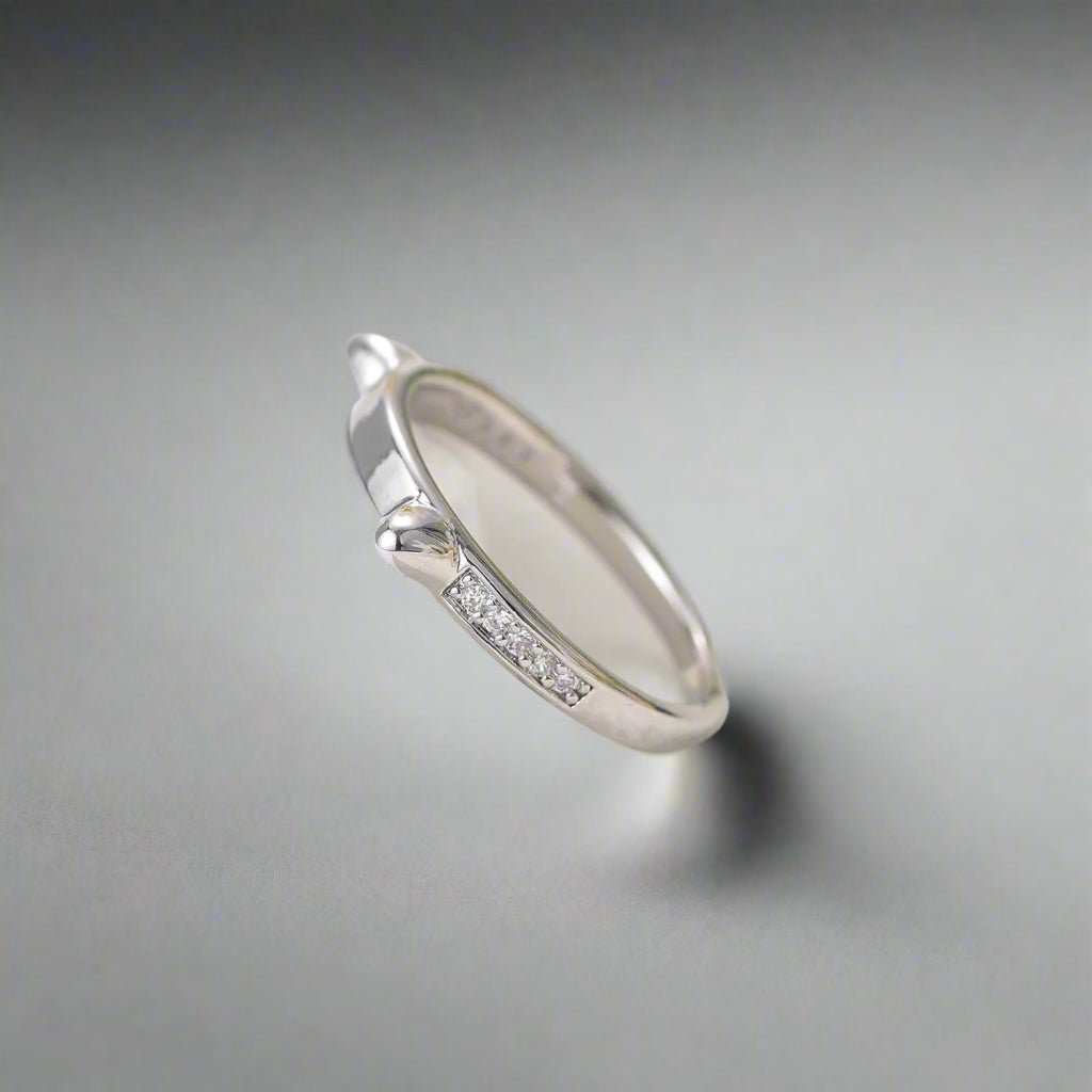 Personalised Name Dog Ring - Engraved 925 Sterling Silver with Zirconias - Rings Personalisr Au