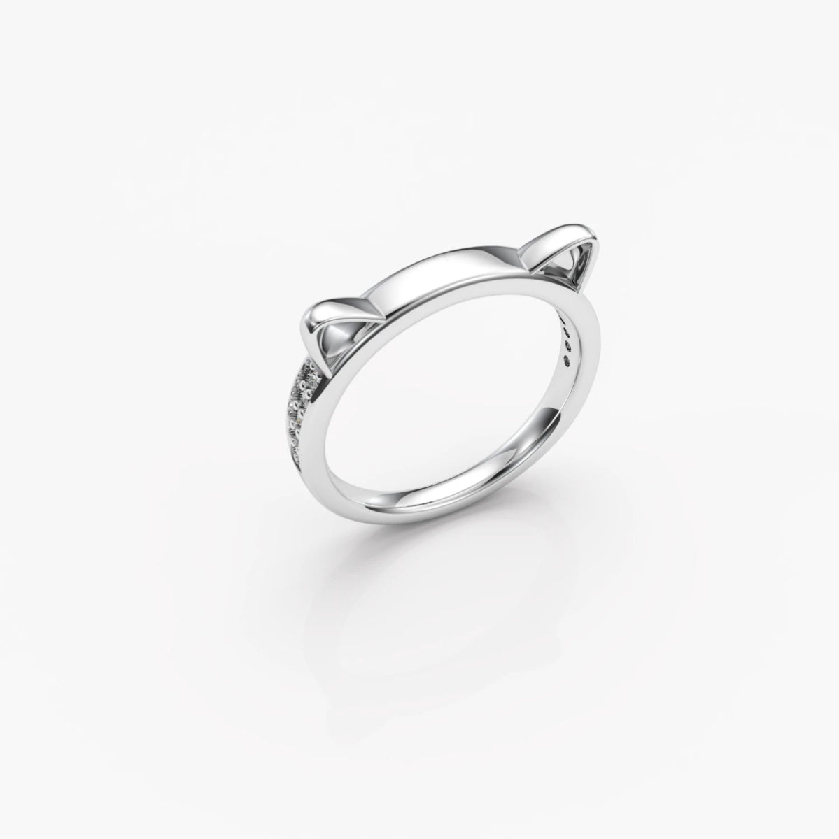 Personalised Name Dog Ring - Engraved 925 Sterling Silver with Zirconias - Rings Personalisr Au