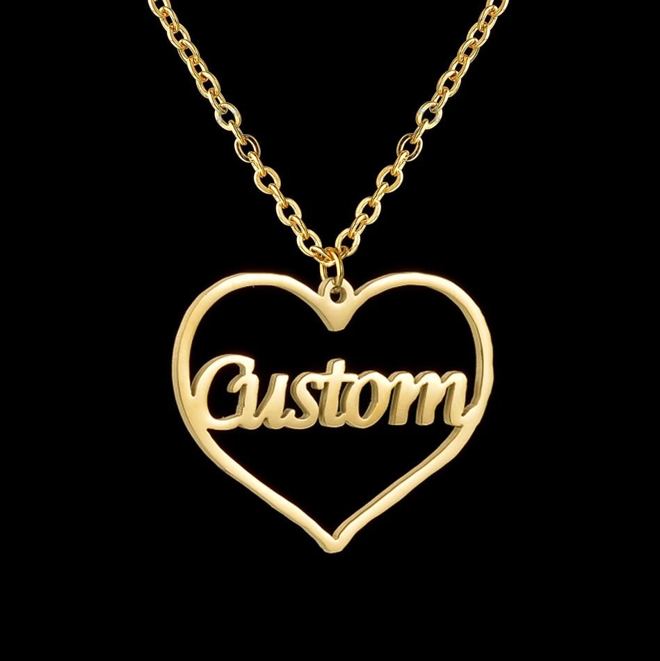 Personalised Name Heart Shaped Necklace - Name Necklaces Personalisr Au