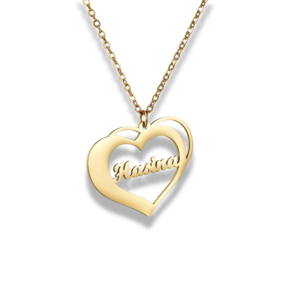 Personalised Name Heart Shaped Necklace - Name Necklaces Personalisr Au
