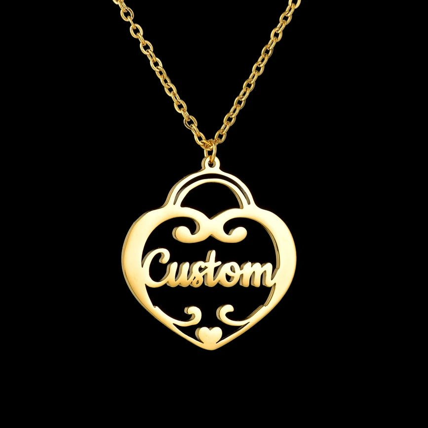 Personalised Name Heart Shaped Necklace - Name Necklaces Personalisr Au